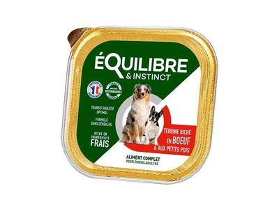 Паштет Equilibre для дорослих собак з яловичиною та зеленим горошком ламістер 300 г х7985 фото