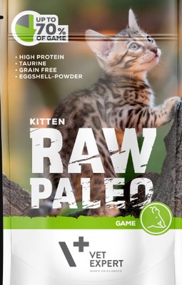 Вологий корм для кошенят Vet Expert Raw Paleo Kitten Game з дичиною 100г 4202832 фото