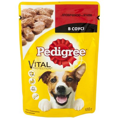 Pedigree Vital Protection (пауч) Консерви для собак з яловичиною та ягням в соусі / 100 гр 262531 фото
