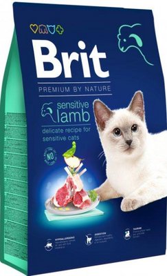 Сухий корм "Brit Premium by Nature Cat Sensitive" з ягням для котів із чутливим травленням 8 кг 171873 фото