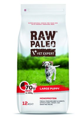 Сухий корм для цуценят Vet Expert Raw Paleo Puppy Large Beef з яловичиною 12кг 4204348 фото