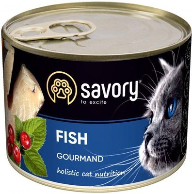 Вологий корм Savory для вибагливих котів з рибою 200 г 30648 фото