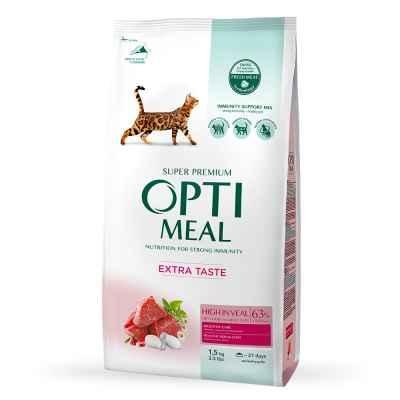 Сухий корм Optimeal для кішок з високим вмістом телятини 1.5 кг 60027 фото