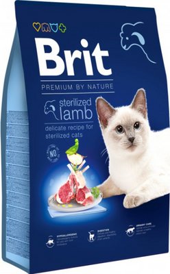 Сухий корм "Brit Premium by Nature Cat Sensitive" з ягням для котів 8 кг 171871 фото