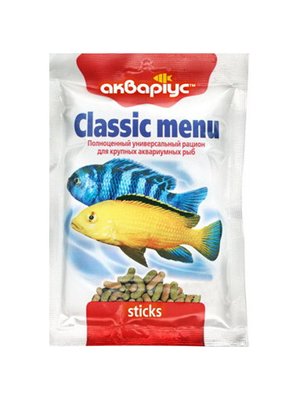 Корм для риб Акваріус класик меню палички 40г 5273 фото