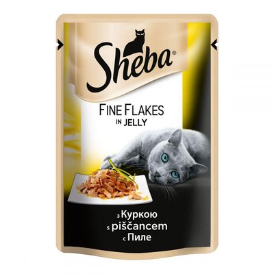 Sheba Fine Flakes in Gelly (пауч) Консервы для кошек с курицей в желе / 85 гр 247409 фото