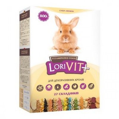 Вітамінізований корм Лоривит+ для декоративних кролів 800г ФЛ035 фото