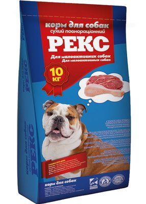Корм для собак Рекс 10 кг для малоактивних собак 18318 фото