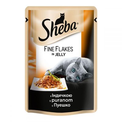 Sheba Fine Flakes in Gelly (пауч) Консерви для кішок з індичкою в желе / 85 гр 104440,257231 фото