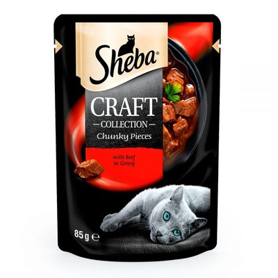 Sheba Craft Collection Chunky Pieces Beef Консерви для кішок з яловичиною в соусі / 85 гр 139176 фото