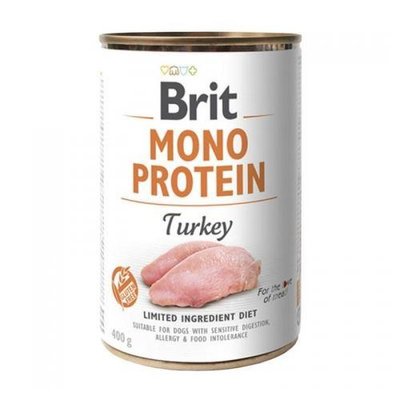Вологий корм для собак Brit Mono Protein з індичкою 400 г 100838/100060/9780 фото