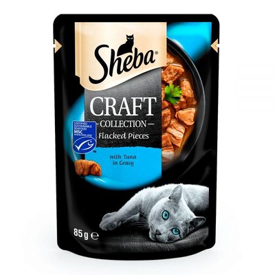 Sheba Craft Collection Flacked Pieces Tuna Консерви для кішок з тунцем в соусі / 85 гр 139152 фото
