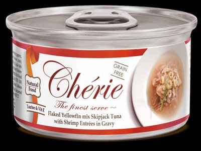 Вологий корм Cherie Signature Gravy Mix Tuna & Shrimp для котів зі шматочками тунця та креветок у соусі, 80 г вCHS14305 фото