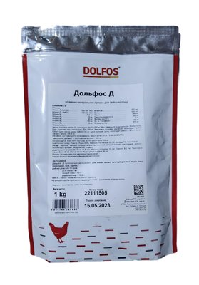 Премікс вітамінно-мінеральний Дольфос Д (DOLFOS) для птиці 1 кг, Польща (термін до 18.06.2024 р) 15225 фото