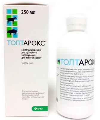 Толтарокс 5% (толтразурил) суспензія орального застосування 250 мл, КРКА 2884 фото