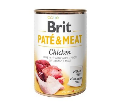 Вологий корм Brit Care Paté & Meat Dog Chicken для собак з куркою 400 г 100859/100073/0281 фото