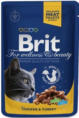 Набір паучів вологого корму для котів Brit Premium Cat м'ясна тарілка 4 шт по 100 г 100277/506262 фото