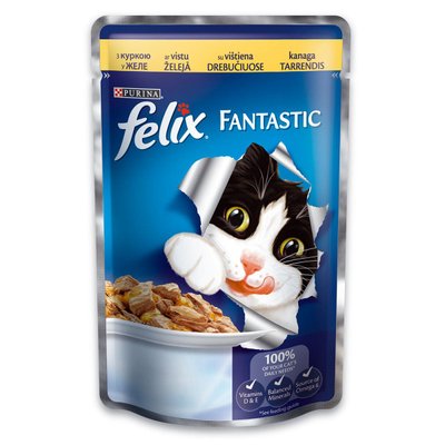 Purina Felix Fantastic Консерви для кішок з куркою в желе 85 г 442031 фото