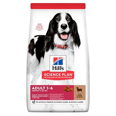 Hill's Science Plan Adult Medium Lamb & Rice Сухий корм для собак середніх порід з ягням і рисом, 14 кг 604357 фото