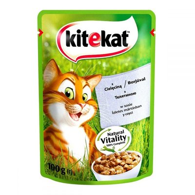 Kitekat Natural Vitality (Пауч) Консерви для кішок з телятиною в соусі / 100 гр 256660 фото