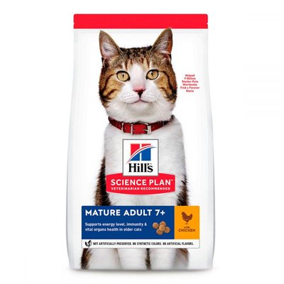 Hill's Science Plan Feline Mature Adult 7+ Chicken Сухий корм для кішок з куркою, 10 кг 604178 фото