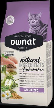 Ownat (Овнат) Classic Cat Adult Sterilized сухий корм з куркою для стерилізованих і кастрованих котів 4 кг х16280 фото