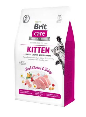 Сухий корм Бріт Brit Care Cat GF Kitten HGrowth and Development для кошенят (здоровий ріст і розвиток), 400 г 171279/0686 фото