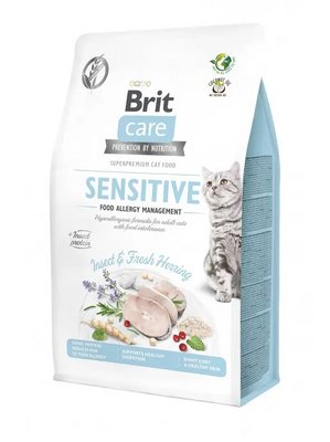 Сухий гіпоалергенний корм для котів Бріт Brit Care Cat GF Insect з комахами та рибою, 2 кг 171963 фото