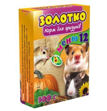 Корм "Золотко" для гризунів "Меню 12" 500 г (Круг) ф0309 фото