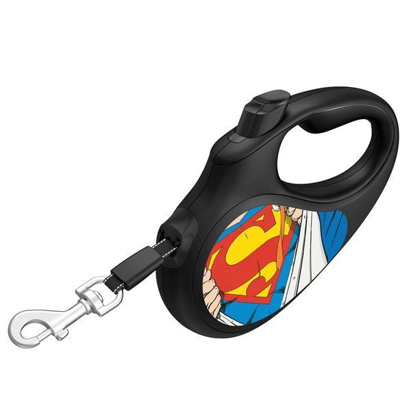 Повідець-рулетка для собак WAUDOG R-leash, малюнок "Супермен Герой", XS, до 12 кг, 3 м, світловідбивна стрічка 8123-1008-01 фото