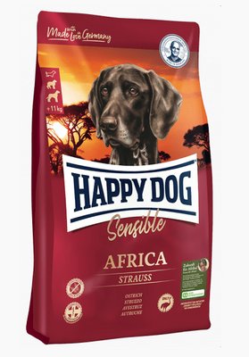 Happy Dog Sensible Africa беззерновой гіпоалергенний корм для собак з м'ясом страуса і картоплею, 4 кг 3547 фото