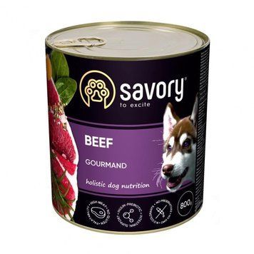 Консерви для собак Сейворі Savory Dog Gourmand з яловичиною, 800 г 30440 фото