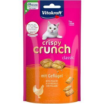Хрусткі ласощі для котів Вітакрафт Vitakraft Crispy Crunch подушечки з кремовою начинкою з куркою, 60 г В28814 фото