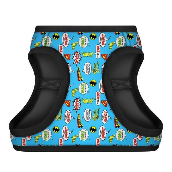 Шлея для собак м'яка WAUDOG Clothes з QR-паспортом, малюнок "Ліга Справедливості", S1, В 40-45 см, C 29-31 см 1011-4002 фото