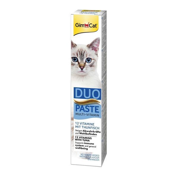 Паста для котів ДжімКет GimCat DUO PASTE Multi-vitamin для виведення шерсті (тунець+12 вітамінів) 50 г 10197 фото
