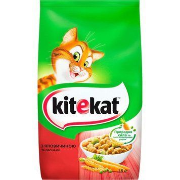 Сухой корм для взрослых кошек KiteKat (КитиКет) с говядиной и овощами 1.8 кг 264284 фото