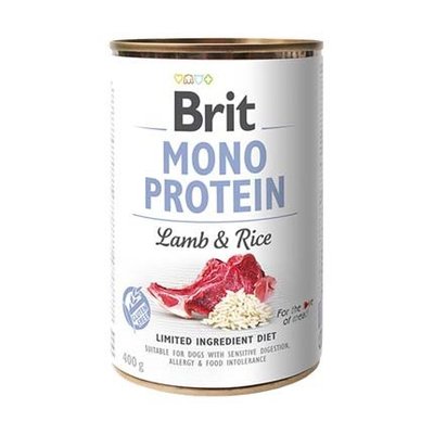 Вологий корм Brit Mono Protein Lamb & Rice з ягням і темним рисом 400 г 100833/100053/9728 фото