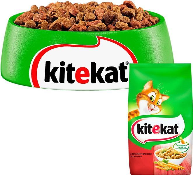 Сухий корм для дорослих кішок KiteKat (КітіКет) з яловичиною та овочами 1.8 кг 264284 фото