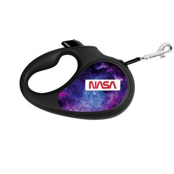 Повідець-рулетка для собак WAUDOG R-leash, малюнок "NASA21", S, до 15 кг, 5 м, світловідбивна стрічка чорний 8124-0148-01 фото