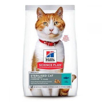 Сухий корм Хіллс Hills SP Sterilised Cat 1.5 кг для кастрованих /стерилізованих котів віком від 6 м до 6 років з тунцем 607659 фото