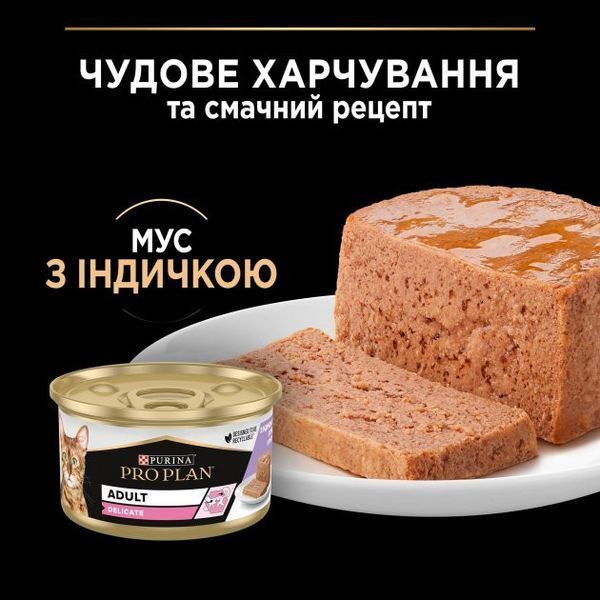 Purina Pro Plan Veterinary Diets Delicate паштет з індичкою для котів з чутливим травленням 85 г п100118 фото