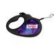 Поводок-рулетка для собак WAUDOG R-leash, рисунок "NASA21", S, до 15 кг, 5 м, светоотражающая лента черный 8124-0148-01 фото 1