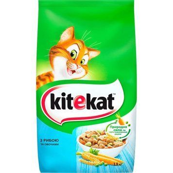 Сухой корм для взрослых кошек KiteKat (КитиКет) с рыбой и овощами 1.8 кг 397347 фото