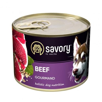Консерви для собак Сейворі Savory Dog Gourmand з яловичиною, 200 г 30426 фото