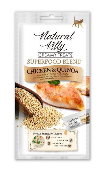 Крем-снек для котів Natural Kitty Creamy Treats Chicken with Quinoa зі смаком курки і кіноа 4х12г В-15403 фото