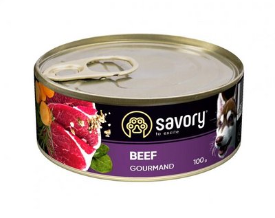 Консерви для собак Сейворі Savory Dog Gourmand з яловичиною, 100 г 30419 фото
