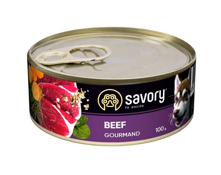 Консервы для собак Сейвори Savory Dog Gourmand с говядиной, 100 г 30419 фото