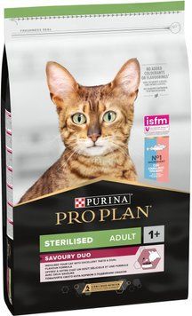 Сухий корм для стерилізованих кішок Purina Pro Plan Sterilised Savoury Duo з тріскою та фореллю 10 кг п100072 фото