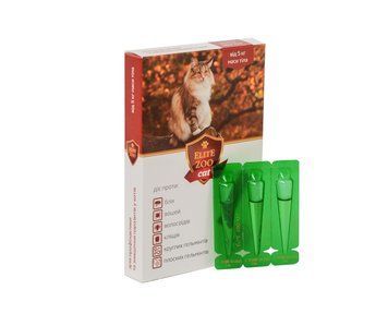 Краплі комплексні противопаразитарні Elite Zoo cat вага 5 - 10 кг (3 ампули х 1 мл) Продукт 905348 фото