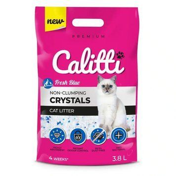 Силікагелевий наповнювач для котячого туалету Calitti Crystals 3.8 л Fresh blue 223383 фото
